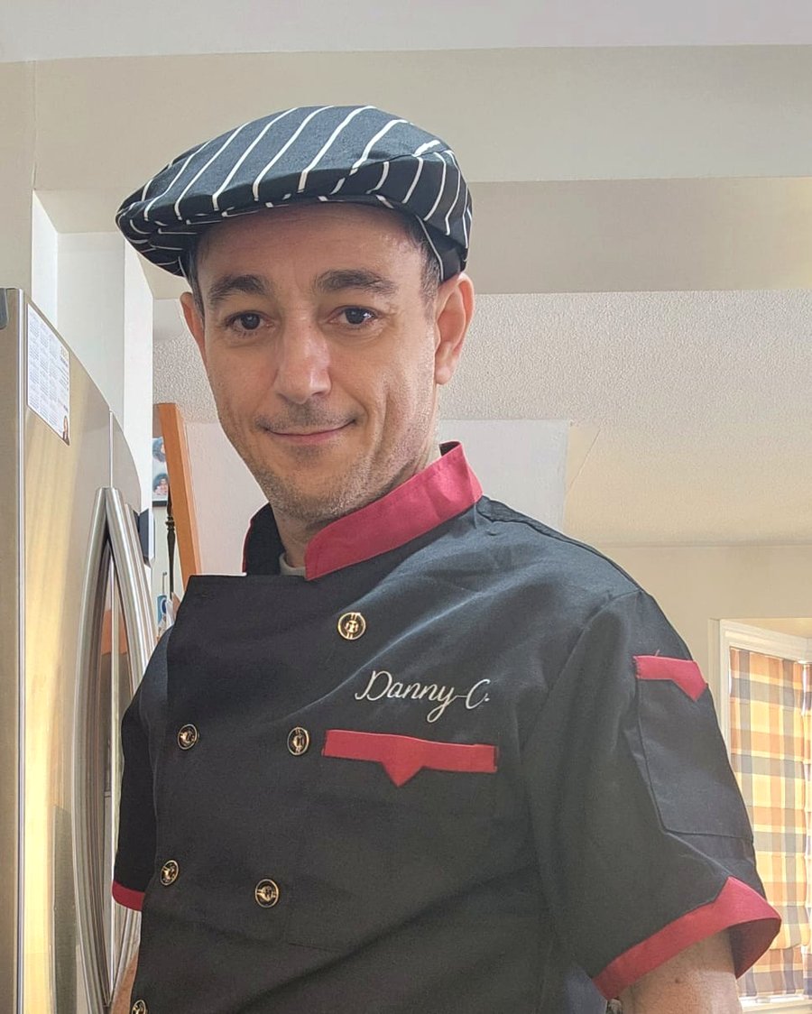 Danny C., the maker behind Nectar & Nosh, in his chef jacket
